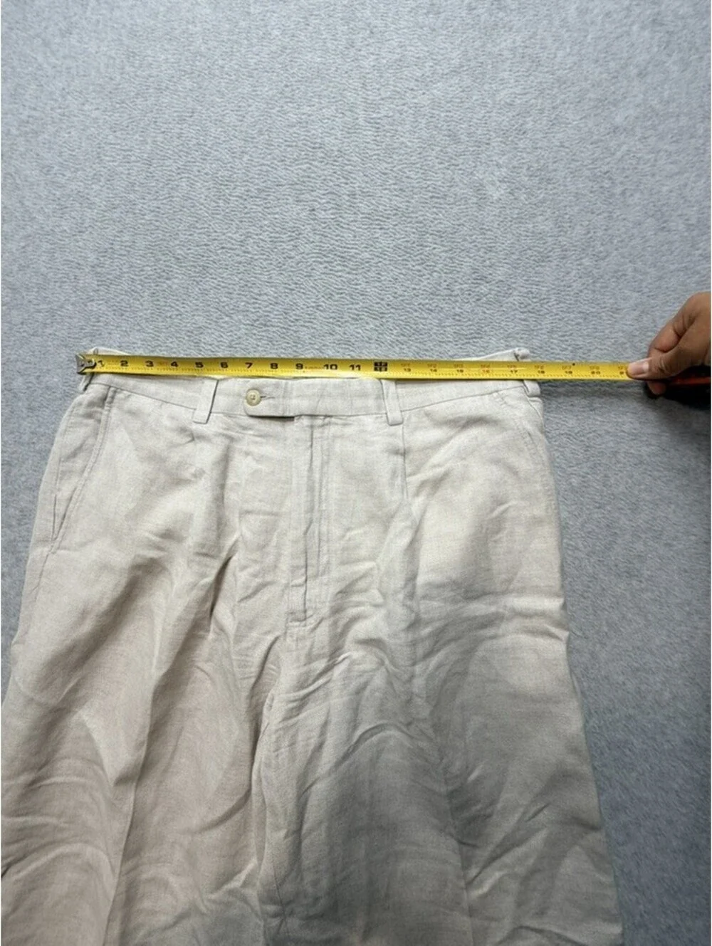 Cubavera Mens Pleated Pants 36x30 Beige Linen Blend Lightweight Summer